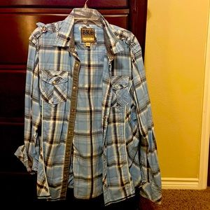 BKE mens long sleeve button down shirt